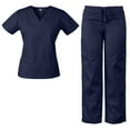 thumbnail image 3 of Medgear Womens Scrubs Set V-Neck Top and Drawstring Pant Medical Uniform, 3 of 4