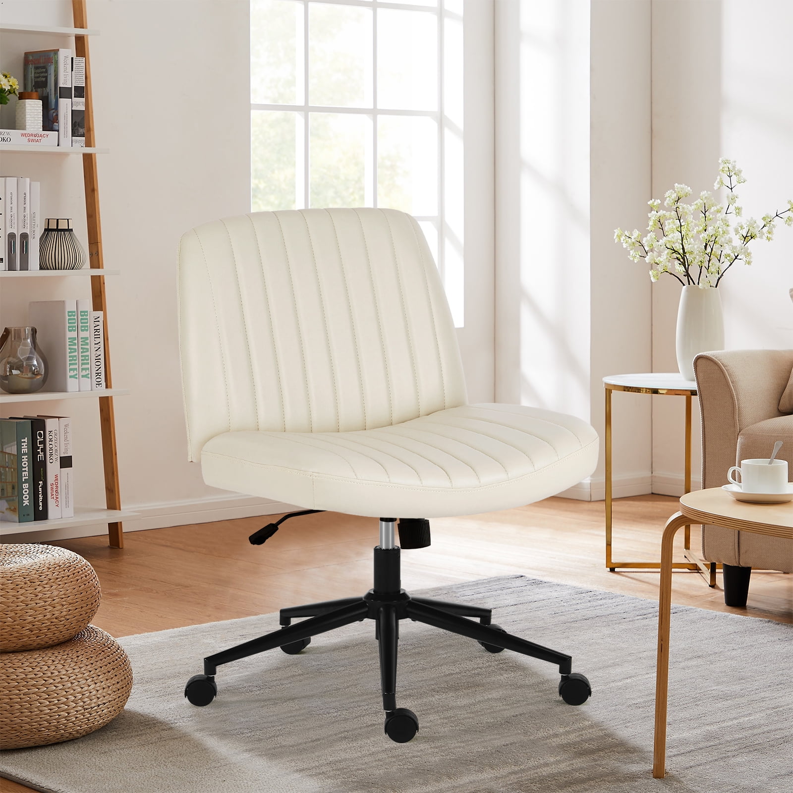 Gianna Armless Office Chair Adjustable Swivel Ergonomic Desk Chair with Wheels for Home Office