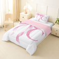 thumbnail image 2 of Erosebridal Girls Pink Bow Twin Comforter Sets, C Letter Bedding Set, Princess Style Bedroom Decor, Pink Reversible 2 Pieces, 1 Comforter and 1 Pillowcase, 2 of 6