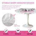 thumbnail image 2 of Round Fitted Tablecloth,Happy Easter Bunny Ears Pink Bow Circle Table Cover Waterproof Table Cloth with Elastic Edge,Flower Colorful Stripe Plaid Outdoor Tablecloths for Kitchen Picnic 55-60in, 2 of 9