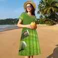 thumbnail image 4 of Fotbe golf ball after putting to the golf hole Pattern Dress Casual Womens Fashion Short Sleeve Maxi Dress T Shirt Dress Striped Long Color Block Maxi Dress, 4 of 6