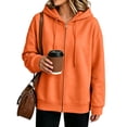 thumbnail image 2 of Lumtrix Hoodies For Women Zip Up Oversized Sweatshirt Fall Winter Casual Zipper Lightweight Cute Track Jackets With Pockets Saffron M, 2 of 5