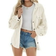 thumbnail image 1 of Chaqueta casual para mujer con manga abullonada, suave, agradable a la piel, transpirable, color puro, chaqueta con manga abullonada para mujer al aire libre en interiores, 1 of 6