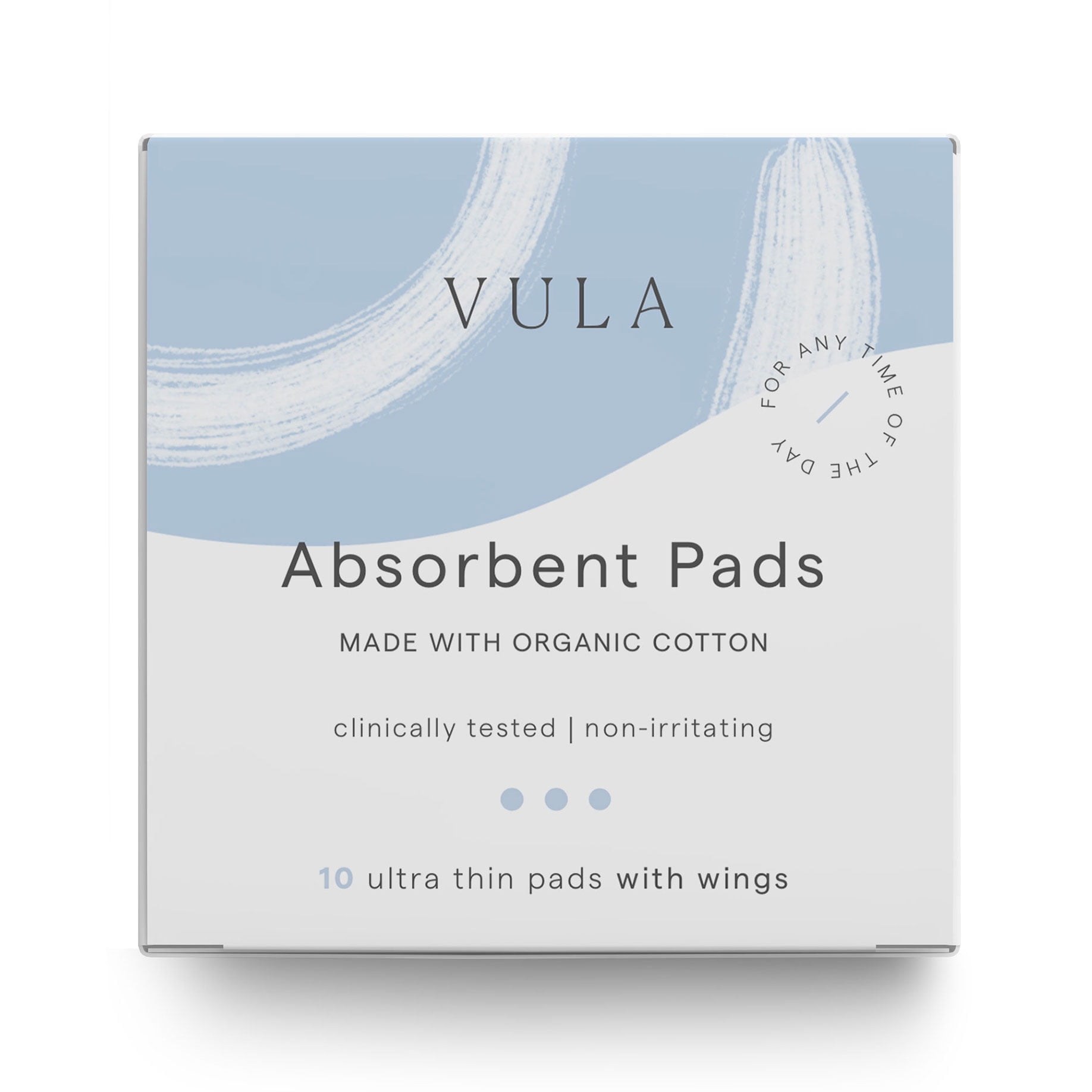 VULA Organic Cotton Pads, Ultra Thin with Wings 20 Count