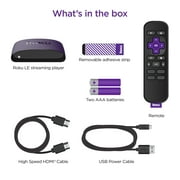 Roku LE HD Streaming Media Player with High Speed HDMI ® Cable and Simple Remote