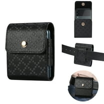 Allytech PU Leather Mobile Phone Holster for Galaxy Z Flip 3 5G 2021, Cell Phone Pouch Bag with Belt Clip Holder Outdoor Vertical Phone Waist Pouch Case for Samsung Z Flip 3 2021, Black