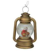 Roman 8" LED Lighted Santa and Sleigh Christmas Lantern Snow Globe