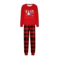 thumbnail image 3 of Cartoon Nut-cracker Family Christmas Pajamas Matching Sets – Red Long Sleeve Tops & Red Black Plaid Pants with Nut-cracker Print, Holiday Xmas PJs Sleepwear for Couples, Men, Women, Adults, 3 of 4