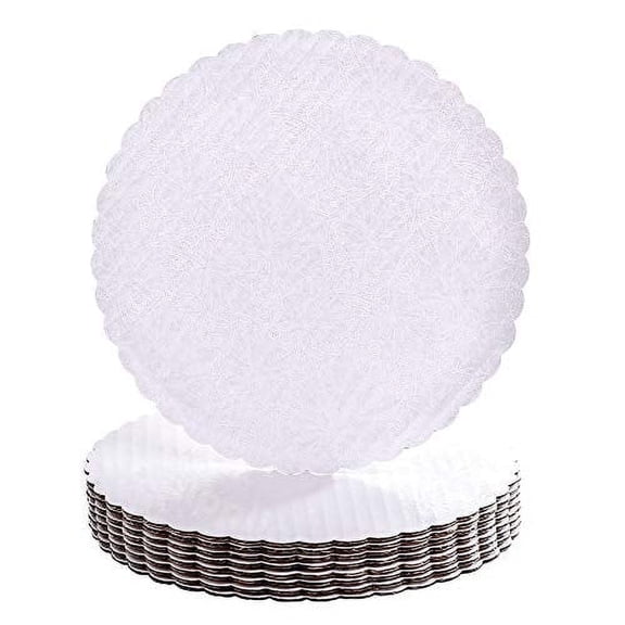 12" White Scalloped Edge Cake Boards, 12 ct