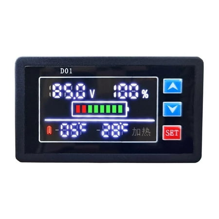 

High Precision Digital Display DC 9V-100V With Temperature Controller Battery Capacity Indicator DC Battery Voltmeter Power Meter Lithium lead-acid cell