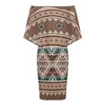 thumbnail image 4 of Southwest Native Aztec Women's Off The Shoulder Ruffles Summer Wedding Guest Loose Casual Party Beach Dress, 4 of 9