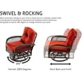 thumbnail image 6 of Amolife 3 Pieces Wicker Patio Furniture Set, Bistro Set with Outdoor Swivel Rocking Chair and Coffee Table, Red, 6 of 9
