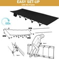 thumbnail image 3 of 75" Portable Camping Cot For Adults, 330 Lbs Folding Camping Bed With 5 Stabilizers & Side Pocket, Black Guest Bed Easy Setup Lightweight Camping Cots For Hiking Climbing Backpacking, 25.6"x5.9", 3 of 10