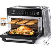 Aeitto 32-Quart PRO Large Air Fryer Oven, Rotisserie Oven with Dehydrator and Full Accessor, Toaster Oven Combo | with Rotisserie, | 19-In-1 Digital Airfryer | Fit 13" Pizza, 9pcs Toast, 1800w, Black