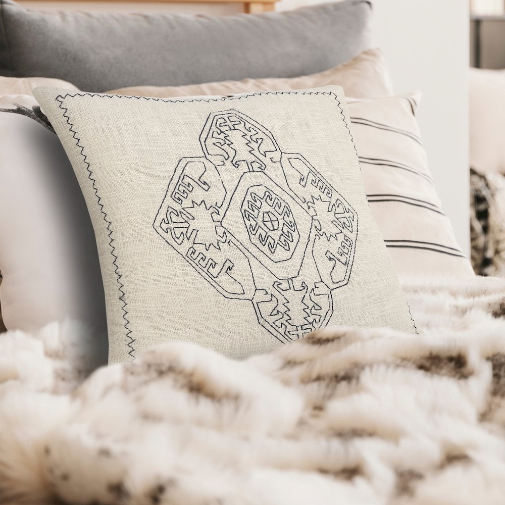 Harlow Hill Embroidered Damask Medallion Throw Pillow
