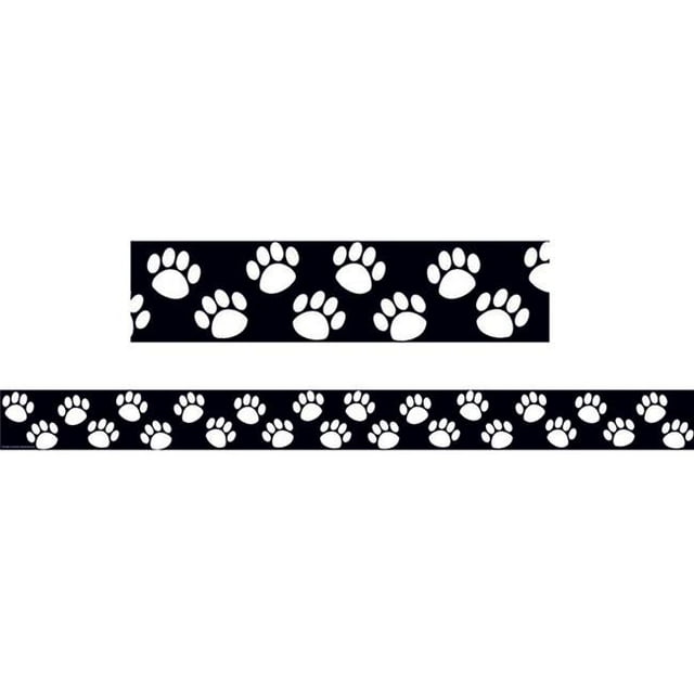 Bordure Noire avec Empreintes de Pattes Blanches - Lot de 6