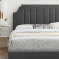 thumbnail image 5 of Platform Bed Frame, Full Size, Velvet, Dark Grey Gray, Modern Contemporary Urban Design, Bedroom Master Guest Suite, 5 of 10