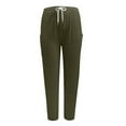 thumbnail image 5 of GZWYHT Harem Pants,Petite Pants,Harem Pants High Waist Baggy Drawstring Sweatpants Joggers With Pockets Boho Yoga Trousers Pants,High Waisted Pants,Pants for Women,Sweatpants Women,Army Green,L, 5 of 6