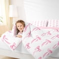 thumbnail image 4 of Homewish Cartoon Ribbon Bow Knot Bedding Comforter Set 2pcs for Kids Children,Dreamy Princess Twin Comforter Sets Microfiber,Polka Dots Breathable Bedding Set,Ultra Soft Home Decor,Reversible, 4 of 8