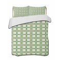 thumbnail image 2 of Quilts Twin XL Size, Ombre Green Plaid, Soft Comforter Bedding Set for Bed, Minimalistic Geometric Farmhouse Grid Lightweight Quilted Bedspread with Pillow Cover(2 Pieces) for All Season, 68x98 Inch, 2 of 6