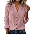 thumbnail image 2 of Neewe Womens Classic Plain Shirt Casual Collar Long Sleeve Loose Fit Button Down Tops Daily Outfits, 2 of 5