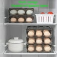thumbnail image 5 of Egg Container With Lid For Refrigerator Auto Rolling Egg Holder Large Capacity Egg Organizer Tray Bins Stackable Fresh Storage Box For Fridge Plastic brown(3 Layers), 5 of 7