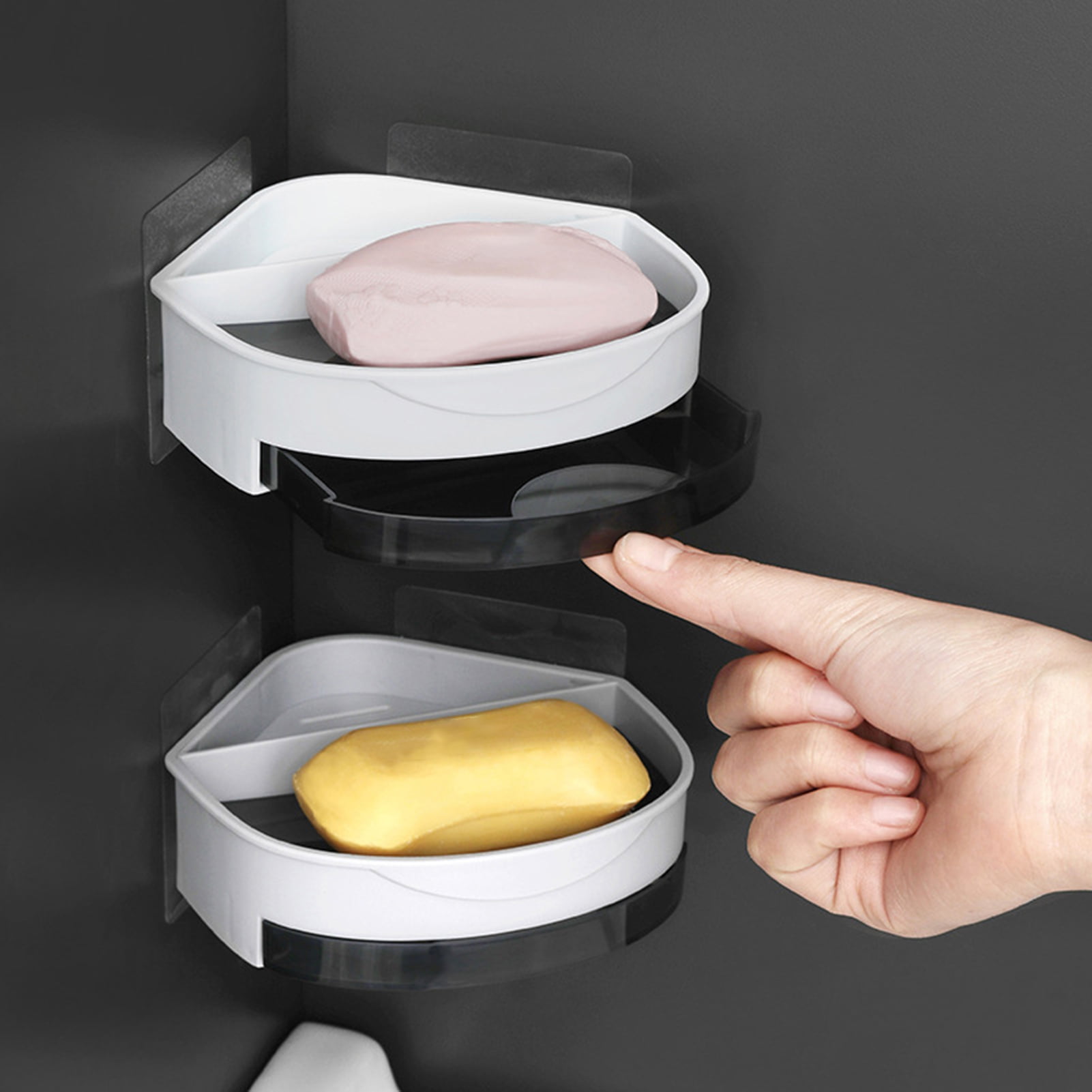 LungMongKol Shop Ceramic Soap Dish with Self Draining Tray for Bar Soap, Bathroom, Kitchen (Lemon Yellow)