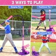 thumbnail image 3 of Huge Wave T-Ball Set Baseball Sport Toys for Girls 3-6, Kids Outdoor Toys Includes 6 Balls, Toddlers Outdoor Backyard Baseball Game Sports Play Set for Kids Boys & Girls Ages 3-8, Pink, 3 of 7
