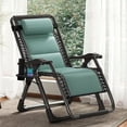 thumbnail image 3 of ABORON 2 Packs Zero Gravity Chair, Reclining Lounge Chair with Removable Tray for Indoor and Outdoor, Ergonomic Patio Recliner Folding Reclining Ice Silk Chair, 3 of 8