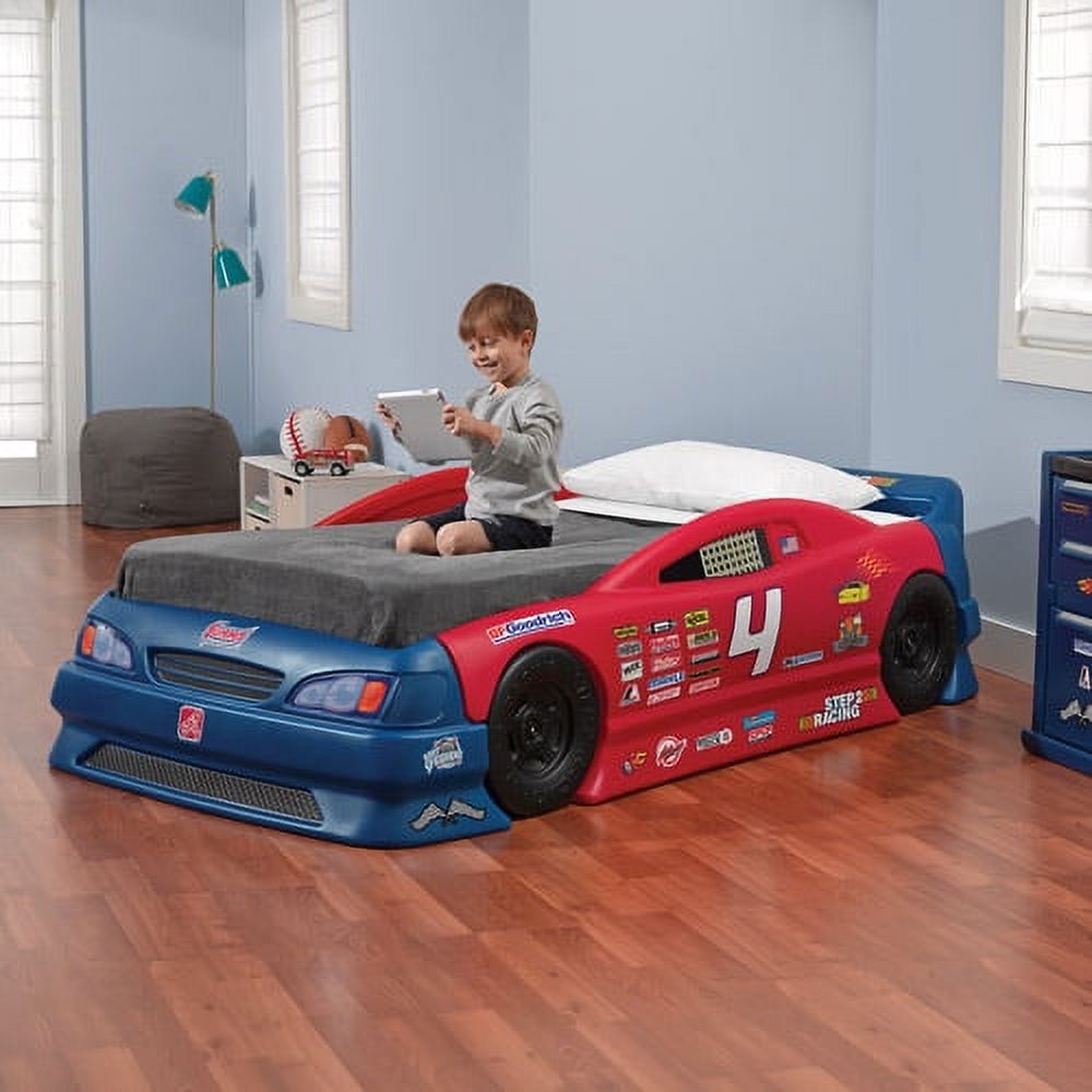Step2 Stock Car Convertible Toddler to Twin Bed, Red and Blue - image 3 of 8