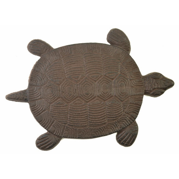 Turtle Stepping Stone Paver Distressed Brown Cast Iron 13" Long