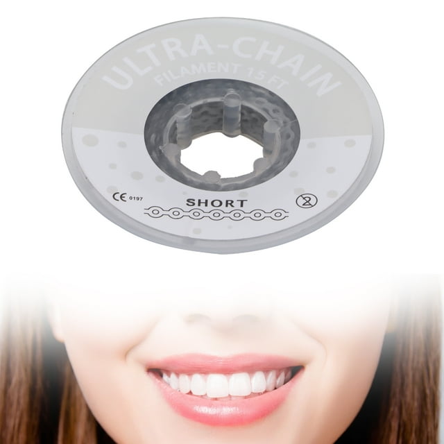 Rubber Orthodontic Chain, High Elastic Transparent Color Long Lasting Gentle Orthodontic Rubber Chain Flexible Portable for Orthodontics SHORT