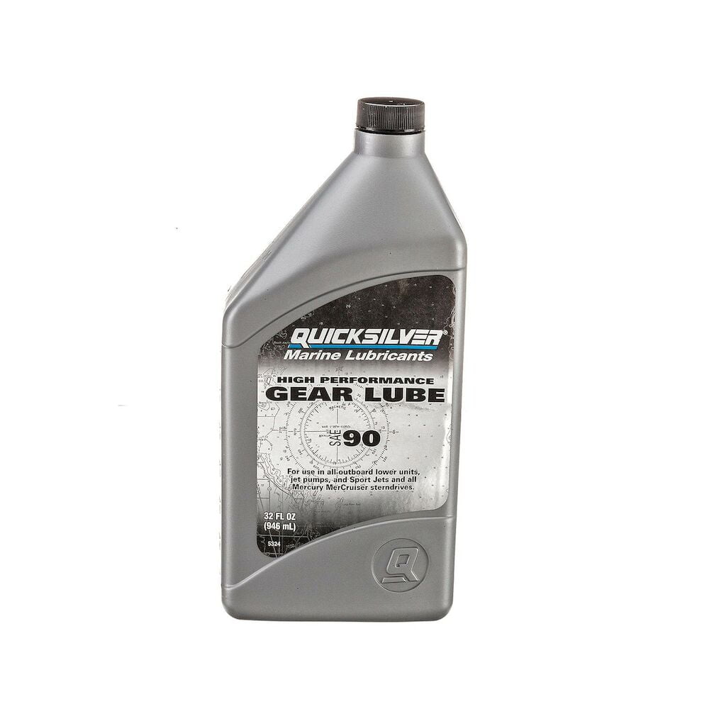 (4 pack) Quicksilver SAE 90 High Performance Gear Lube for Outboards and Sterndrives, 32 oz