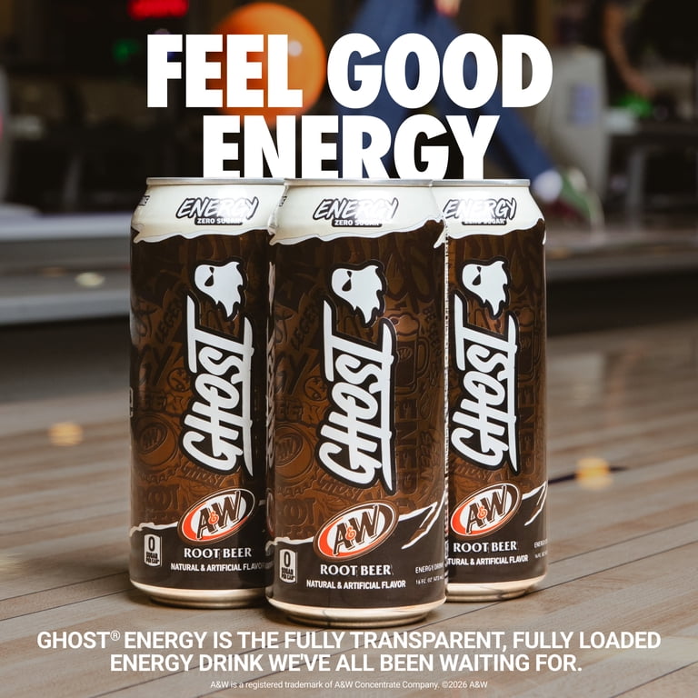 GHOST® ENERGY Zero Sugar Energy Drink, A&W Root Beer, 200mg