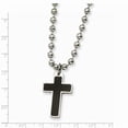 thumbnail image 2 of Stainless Steel Carbon Fiber Cross Necklace - 20 Inch - Measures 21mm Wide, 2 of 2