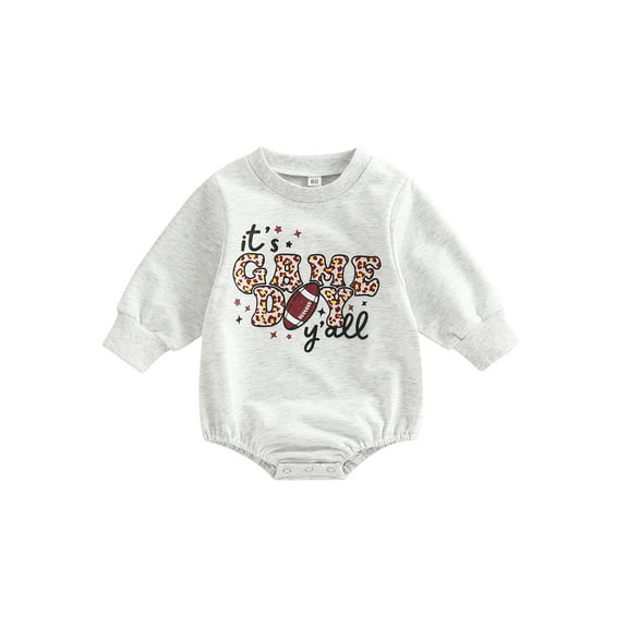 Bagilaanoe Newborn Baby Girl Boy Oversized Romper Sweatshirt Long Sleeve Bodysuit Letter Print Pullover 6M 12M 18M 24M Infant Casual Tee Tops