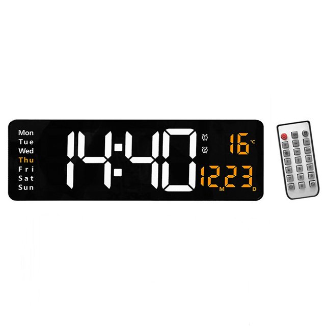 Control remoto Reloj de pared electrónico Alarma de pared dual Naranja TUNC Sencillez
