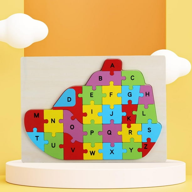 Puzzle De Madera Del Abecedario Con Mayúsculas Y Minúsculas | Juego Educativo Para Aprender Letras Y Ortografía | Motricidad Fina Para Niños De 3+