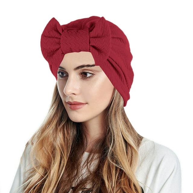 Turban Musulman pour Femmes, Bonnet Nœud, Foulard pour Cheveux, Couvre-Chef, Enveloppe