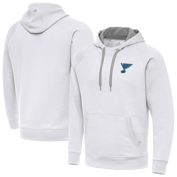 Men's Antigua White St. Louis Blues Victory Pullover Hoodie