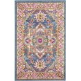 thumbnail image 1 of homeroots home decor 385499 2’ x 3’ Teal and Pink Medallion Scatter Rug, 1 of 1