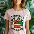 thumbnail image 5 of Santa’s Got Stuck Again Shirt | Funny Santa Chimney Graphic Tee for Adults, Gold, Size M, 5 of 6
