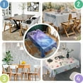 thumbnail image 4 of Purple Blue Tie Dye Pattern Rectangle Tablecloth 60"x84",Waterproof Polyester Rectangle Table Cloth, Wipeable Spillproof Polyester Tablecloth for Dining, Camping, Indoor and Outdoor, 4 of 5
