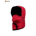 thumbnail image 2 of Spencer Men Women Winter Trapper Trooper Hat, Faux Fur Ear Flaps Ski Hat Ushanka Hunting Hat with Windproof Mask for Outdoor Skiing Sport "Red", 2 of 7