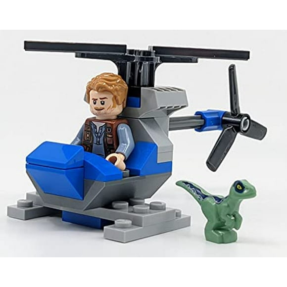 LEGO Jurassic World: Owen with Helicopter and Baby Raptor Blue