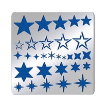 Twinkle Star Stencils 15.6x15.6cm Five-pointed Star Hexagonal Stainless Steel Painting Templates for Woodburning Canvas and Scrapbooking
