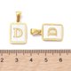 thumbnail image 3 of Ion Plating(IP) 304 Stainless Steel Pave Shell Pendants Rectangle Charm Real 18K Gold Plated Letter D 17.5x12x1.5mm Hole: 3x5mm, 3 of 3