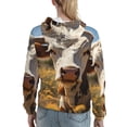 thumbnail image 7 of Honeii Countryside Flower Cow Pattern Womens Oversized Hoodies Long Sleeve Sweatshirts Pullover Fall Outfits with Pocket-Medium, 7 of 7
