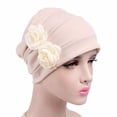 thumbnail image 1 of Woman Corrugated Chemo Headband Stylish Slouchy Hat for Cancer Patient (Beige Random Color), 1 of 7