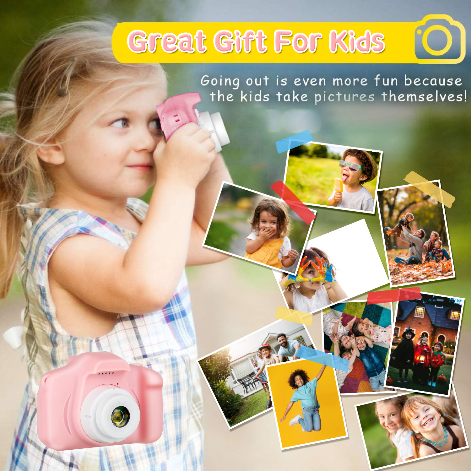SANMADROLA Kids Camera 1080P Pink Age 3-9 photo 3